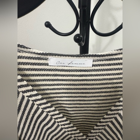Ces Femme Black and White Striped Blouse NWOT - Picture 5 of 10